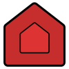 A red Pentagon shape inside another red one