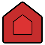 A red Pentagon shape inside another red one