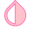 a pink an white drop of liquid